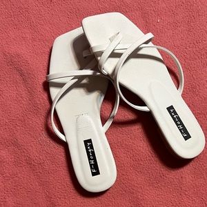 white sandals